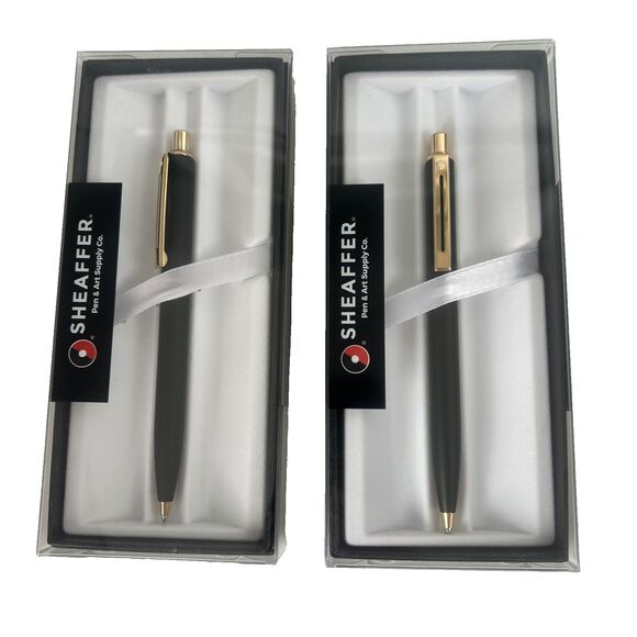 SHEAFFER LOT OF 2- SENTINEL N3327 PENCILS 0.7mm Matte Black w/Gold Tone Trim NEW - Picture 2 of 4